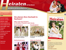 Tablet Screenshot of hochzeitinsachsen.de